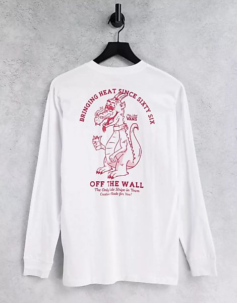 Vans – Roasted – Langärmliges Shirt mit Print hinten in Weiß günstig online kaufen