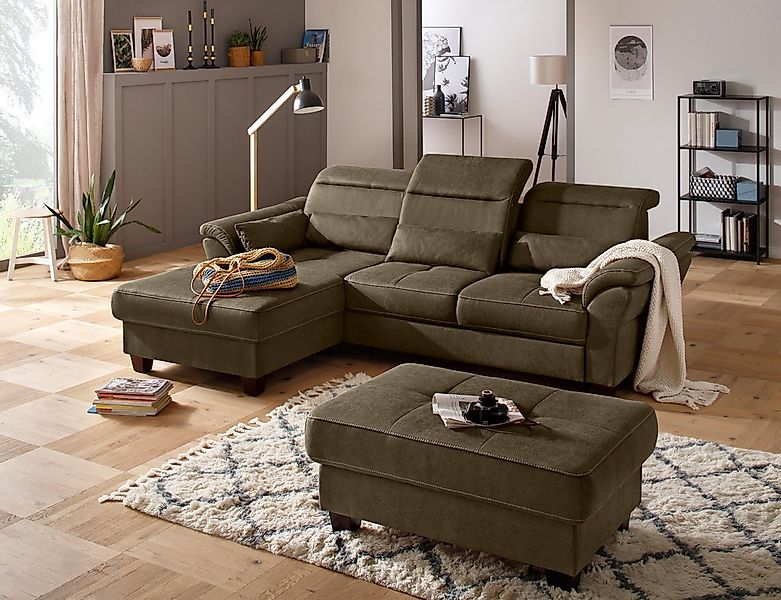 Home affaire Ecksofa "Solvei L-Form" mit Recamierenabschluß und Sitztiefenv günstig online kaufen