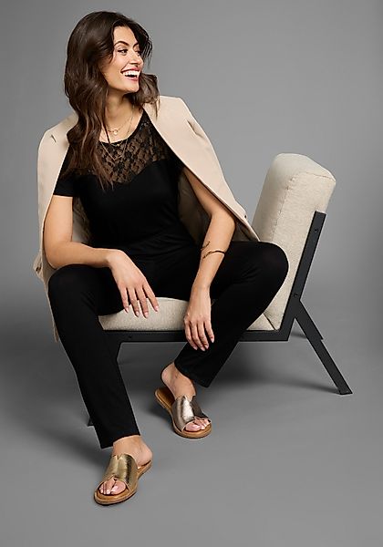 Laura Scott Jumpsuit mit Spitzeneinsatz & günstig online kaufen