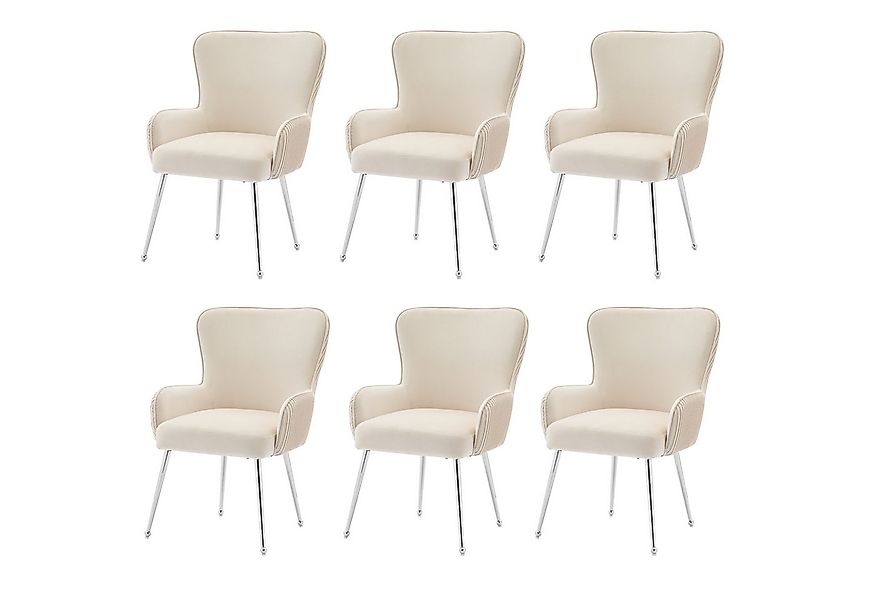 Flieks Esszimmerstuhl (Set, 6 St), 6er Set Polsterstühle mit Armlehnen Wohn günstig online kaufen