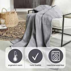 IBENA Wohndecke "Luxus" verschiedene Größen, unifarbenes Design, Kuscheldec günstig online kaufen
