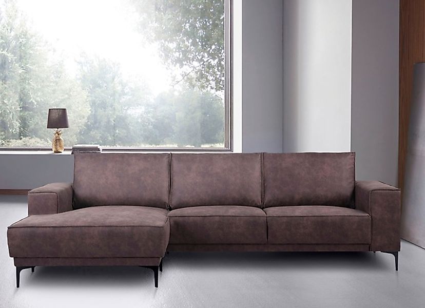 OTTO home Ecksofa »Polsterecke Oland, Struktur, Flachgewebe, Luxus-Microfas günstig online kaufen