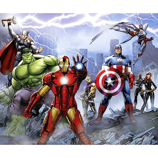 Komar Vlies Fototapete Marvel Avengers Ultimate Warriors Bunt günstig online kaufen