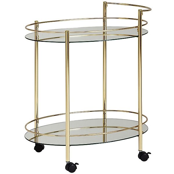 FINEBUY Servierwagen FB53002, (Gold 67x79 cm, Mobiler Beistelltisch Glas), günstig online kaufen