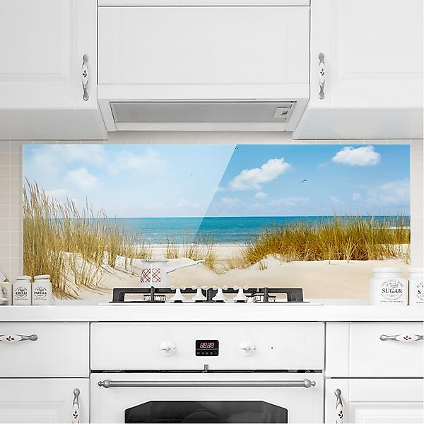 Glas Spritzschutz - Panorama Strand an der Nordsee günstig online kaufen