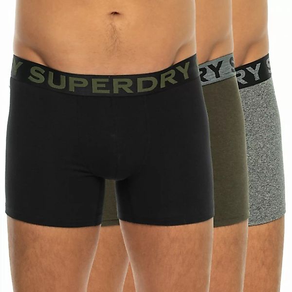 Superdry 3-er Set Boxer Briefs Khaki, Schwarz & Grau günstig online kaufen