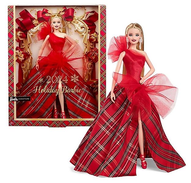 Barbie Anziehpuppe Holiday Barbie 2024 HRM61 Mattel Signature Puppe Sammelp günstig online kaufen