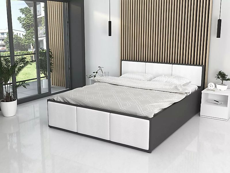 Siblo Bett Milano (Holzrahmen mit Holzlatten, Bettzeugbehälter), Möbelplatt günstig online kaufen