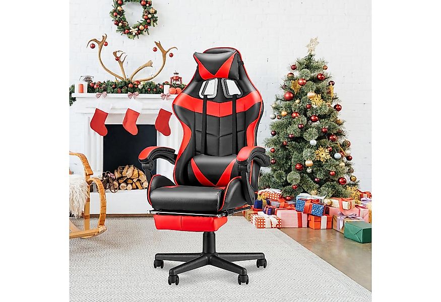 Ferghana Gaming-Stuhl Gaming Sessel mit Fußstütze,Kopfstütze,MassageLendenk günstig online kaufen