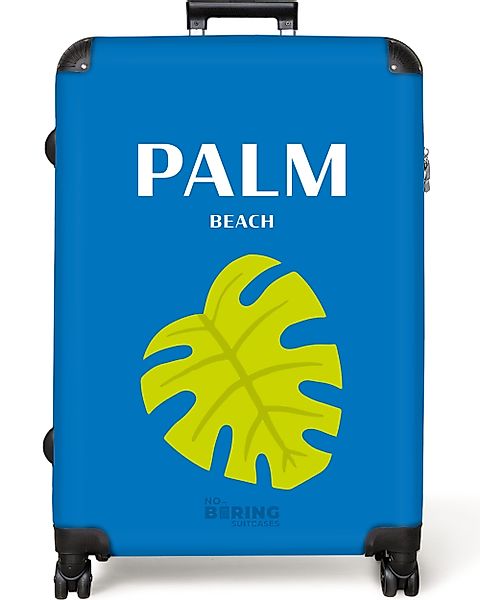 NoBoringSuitcases.com© Hartschalen-Trolley Blau mit Palm Beach günstig online kaufen