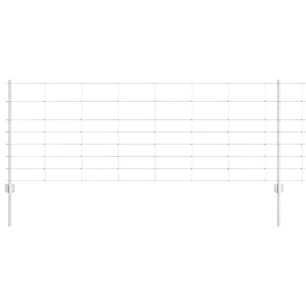 vidaXL Zaun mit Pfosten Silber 0,8 x 25 m Stahl 3337117 günstig online kaufen