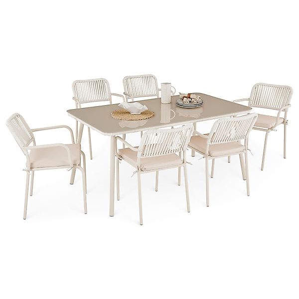IDIMEX Garten-Essgruppe VOLONTE, Sitzgruppe 6 Stühle günstig online kaufen