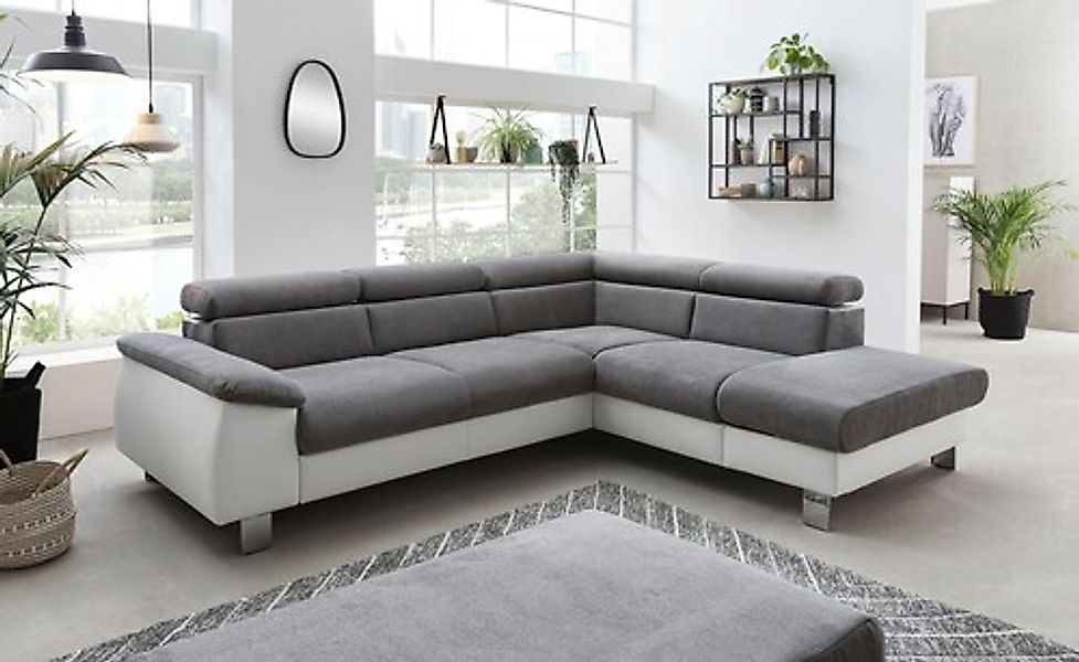 COTTA Ecksofa »Komaris L-Form mit Kopfteilverstellung«, wahlweise mit Bettf günstig online kaufen