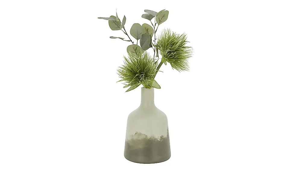 HOME STORY Vase   ¦ grün ¦ Glas ¦ Maße (cm): H: 23  Ø: 14.5 Accessoires > V günstig online kaufen