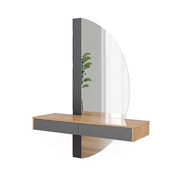 Vicco Schminktisch Melisa Grau/Eiche 120 cm mit 2 Schubladen günstig online kaufen