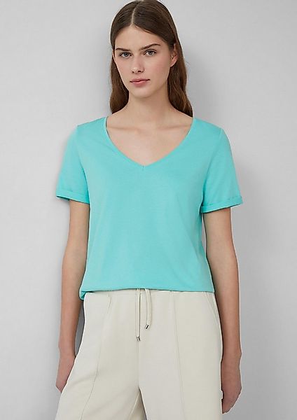 s.Oliver Kurzarmshirt T-Shirt Weiches T-Shirt aus Baumwolle mit V-Ausschnit günstig online kaufen