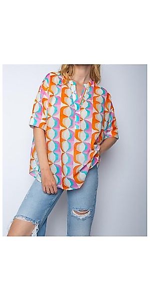 Emily Van Den Bergh Hemdbluse Bluse EMILY VAN DEN BERGH orange rosa türkis günstig online kaufen