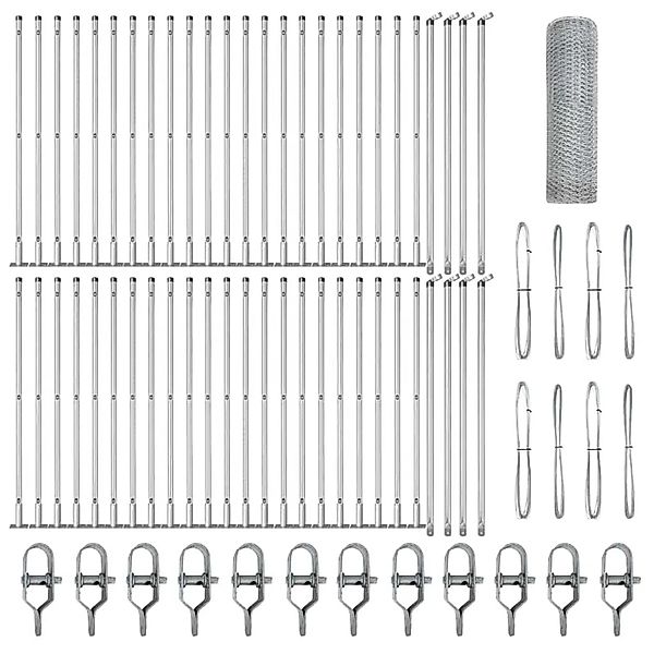 vidaXL Zaunpfosten Silber 100 x 0,5 m 25 mm Netz Stahl 3353859 günstig online kaufen
