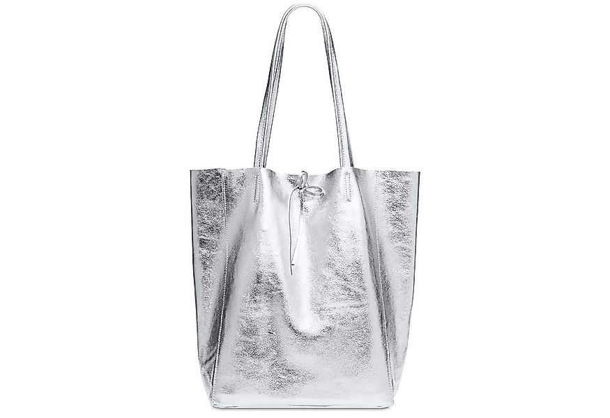 Caspar Schultertasche Großer Damen Leder Shopper Metallic - CLASSIC LINE - günstig online kaufen