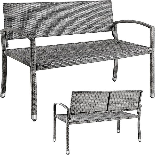 TLGREEN Gartenbank Polyrattan Sitzbank Wetterfest, 2 Sitzer Parkbank (Ratta günstig online kaufen