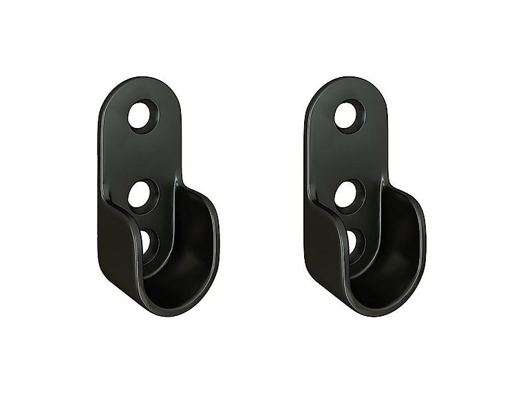MS Beschläge Kleiderstange 1 Paar Wandhalter Schwarz Kleiderstangenhalter günstig online kaufen