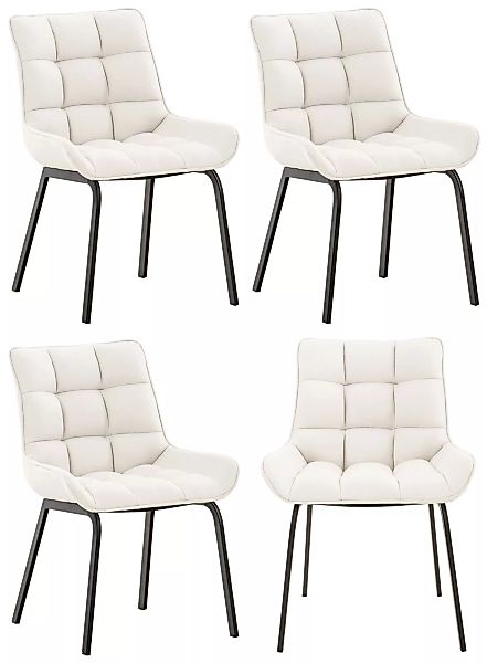 4er Set Stuhl Saranda Stoff schwarz weiß günstig online kaufen