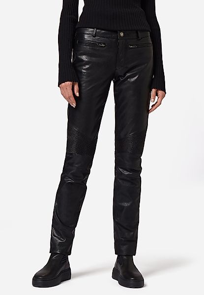 RICANO Lederhose Donna Lederhose mit Biker-Elementen günstig online kaufen