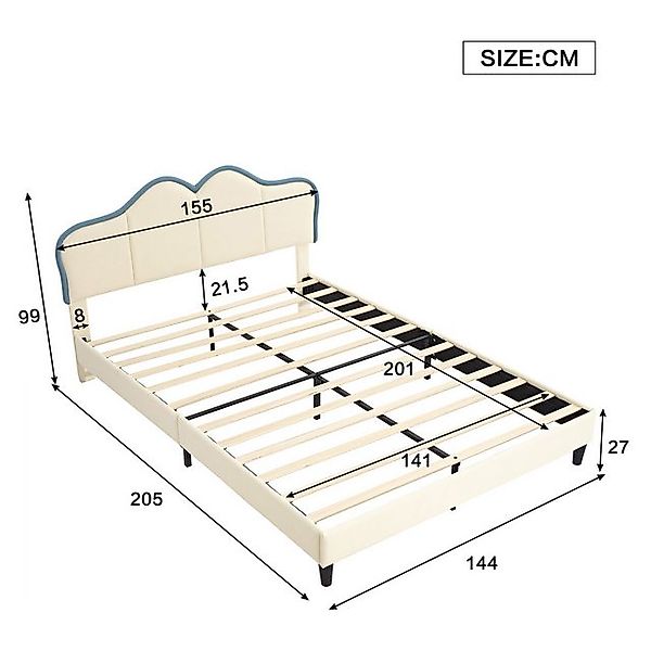 HAUSS SPOLE Polsterbett 140 x 200cm mit weichen Schutzkanten, Stabile Bettf günstig online kaufen