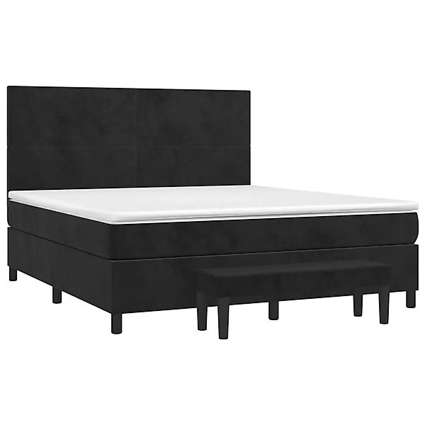 vidaXL Boxspringbett mit Matratze Schwarz 180x200 cm Samt 3137739 günstig online kaufen