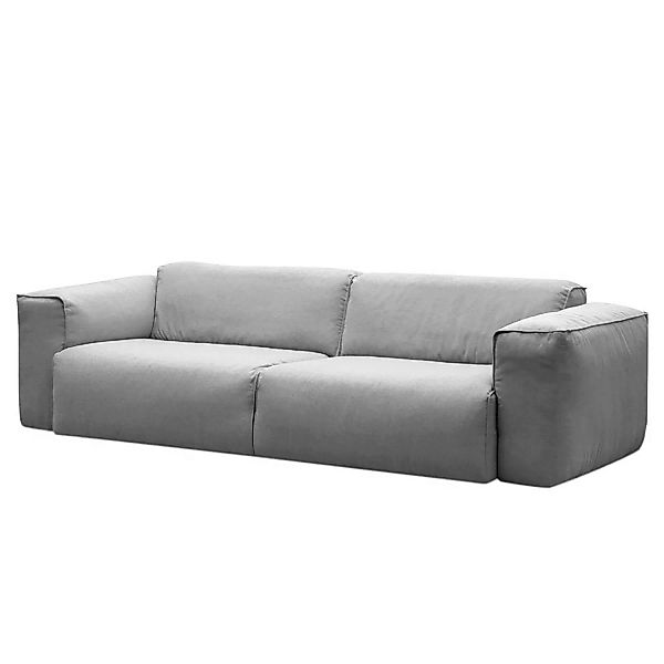 home24 Studio Copenhagen Sofa Hudson II 3-Sitzer Hellgrau Webstoff 259x71x1 günstig online kaufen