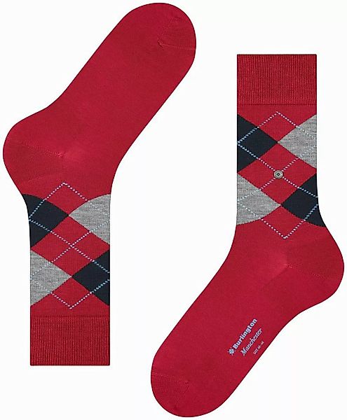 Burlington Manchester Socken Kariert Rot 8048 - Größe 40-46 günstig online kaufen