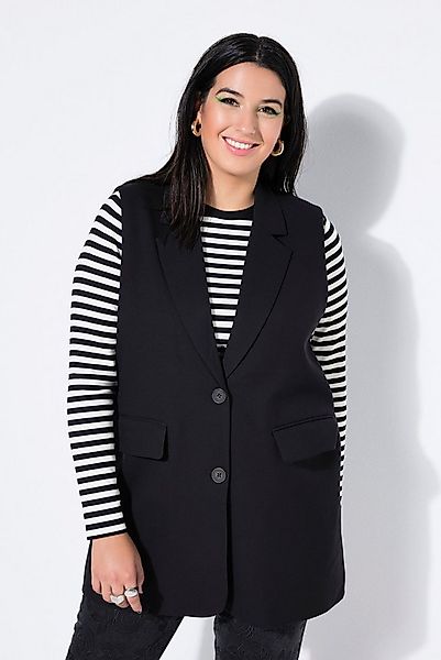 Studio Untold Steppweste Anzugweste oversized Rückenschlitz mit Knopf günstig online kaufen