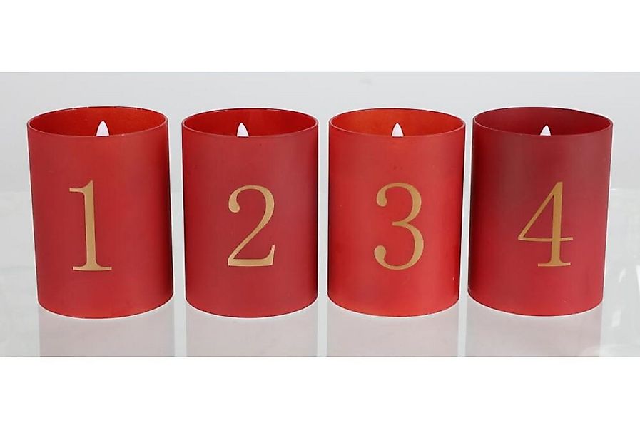 BURI Tafelkerze BURI Adventskerzen 4er Set LED Glas Lampen Lichter Beleucht günstig online kaufen