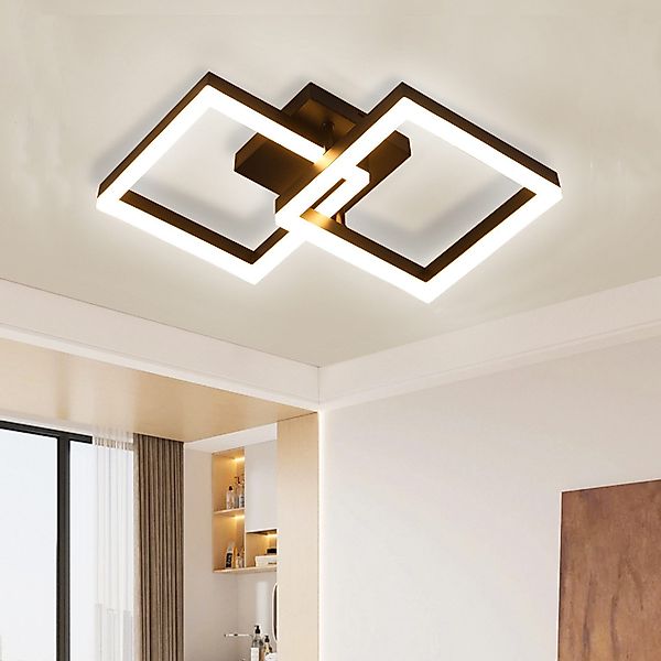 oyajia Deckenleuchte 30W Quadrat Schwarz LED günstig online kaufen