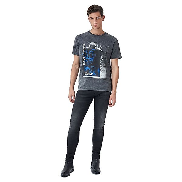 Salsa Jeans 125495-000 / Graphic Kurzarm Rundhalsausschnitt T-shirt M Black günstig online kaufen