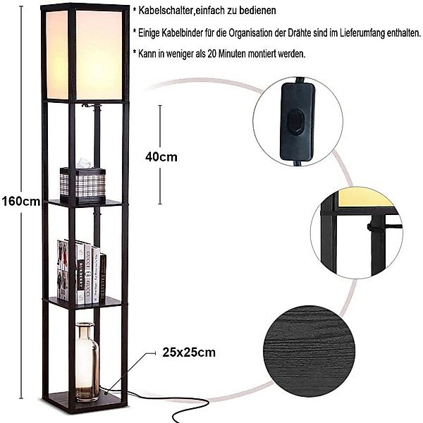 MUPOO LED Stehlampe mit Regal aus günstig online kaufen