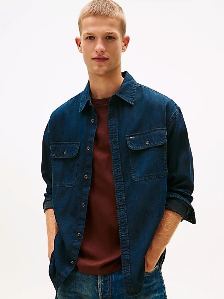 Tommy Jeans Jeanshemd "RELAXED DENIM SHIRT", Relaxed fit mit Rundhalsaussch günstig online kaufen