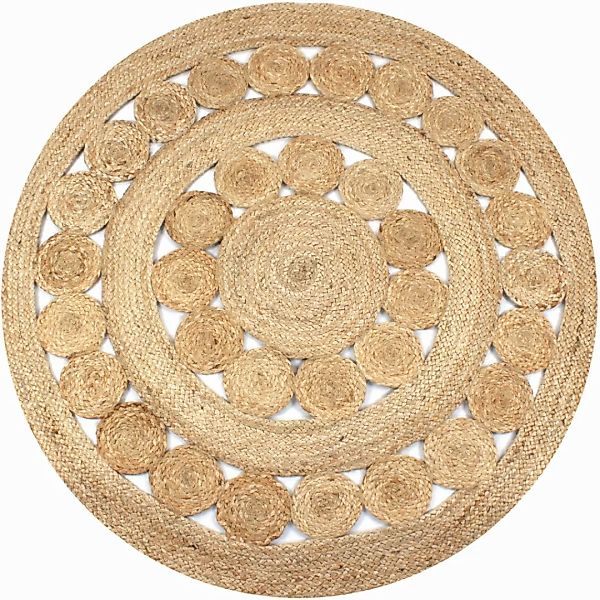 vidaXL Teppich, Flechtmuster Jute 120 cm günstig online kaufen
