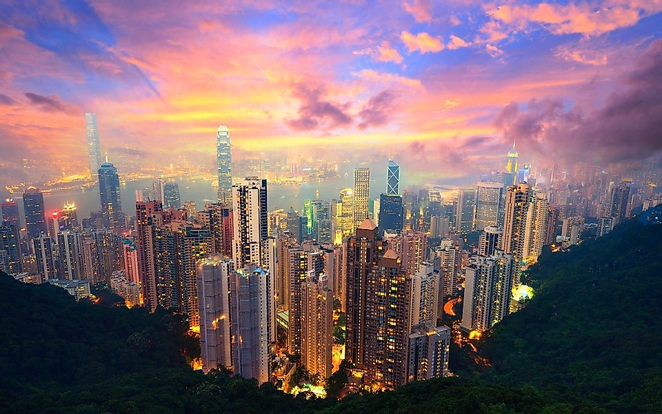 Papermoon Fototapete "HONG KONG-VICTORIA PEAK STADT INSEL SKYLINE MEER NACH günstig online kaufen
