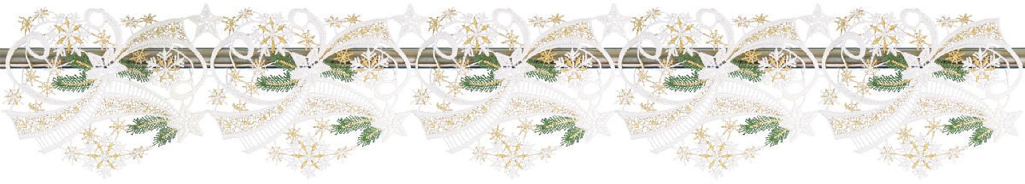 W. Reuter & Sohn - Plauener Spitze Scheibengardine "Winter" Stangendurchzug günstig online kaufen