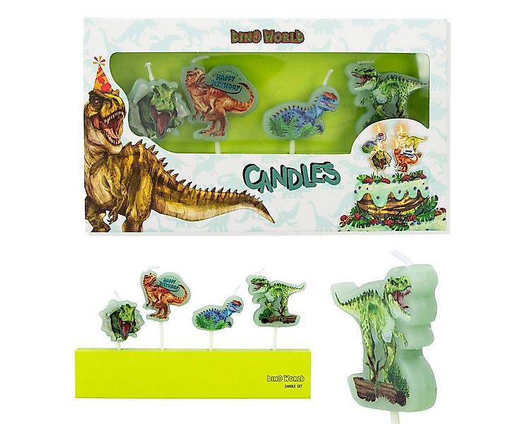 Depesche Geburtstagskerze Dino World Geburtstagskerzen - 4 Stück günstig online kaufen