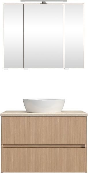 welltime Badmöbel-Set "EIXO, Set aus Spiegelschrank und Waschtisch inkl. Be günstig online kaufen