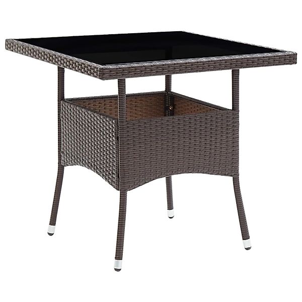 vidaXL Garten-Esstisch Braun Poly Rattan 310552 günstig online kaufen