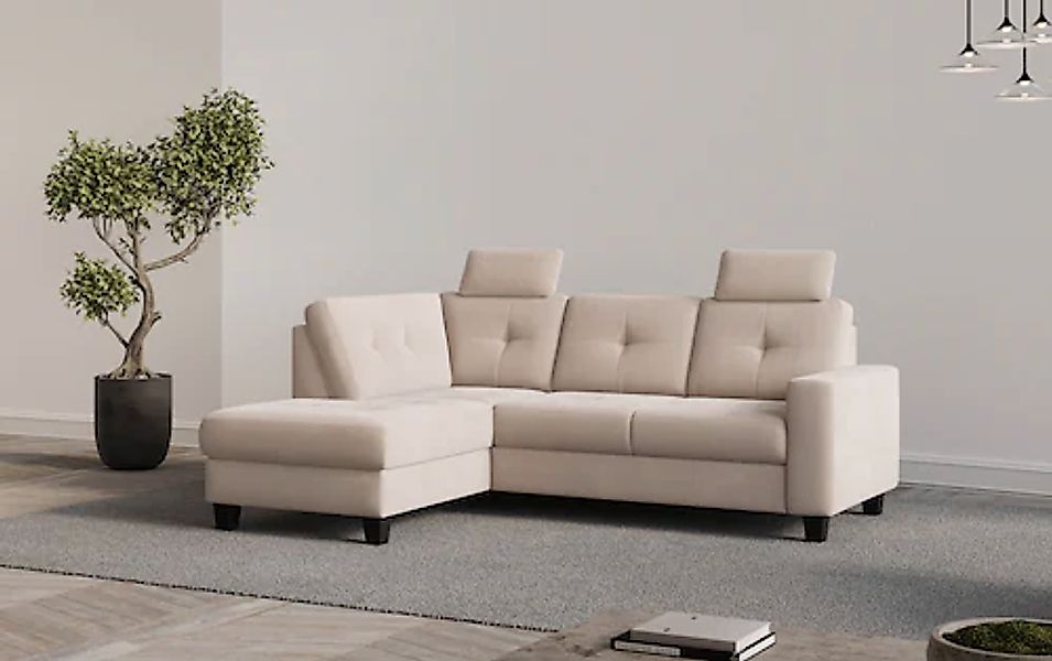 Places of Style Ecksofa »Varese«, Kreuznaht in beige günstig online kaufen