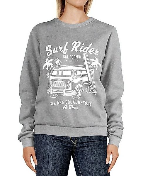 Neverless Sweatshirt Sweatshirt Damen Aufdruck Bus Surf Rider California Su günstig online kaufen