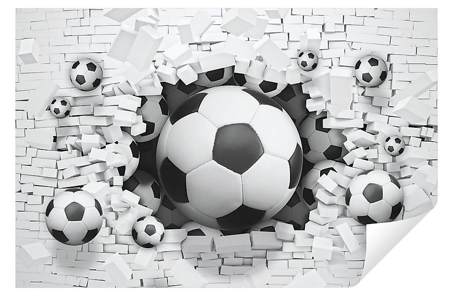 Wallarena Fototapete Kinderzimmer Junge Fußball 3D EFFEKT Tunnel Kinder Vli günstig online kaufen