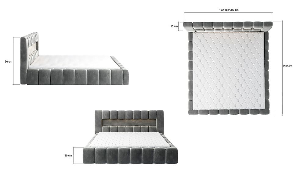 yourhouse24 Polsterbett Lamica Holzrahmen Bett Doppelbett günstig online kaufen
