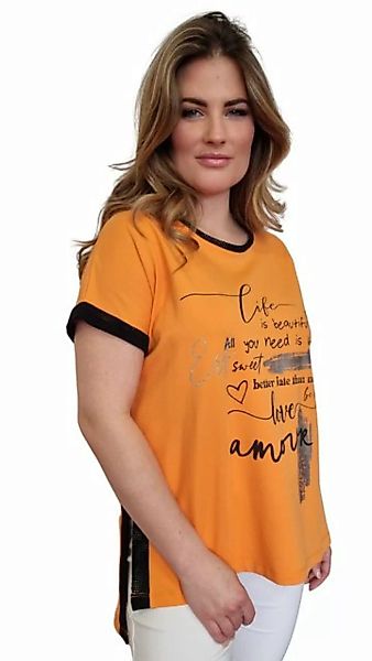 Estefania for woman T-Shirt mit Schriftzug und Netz-Einsätzen günstig online kaufen