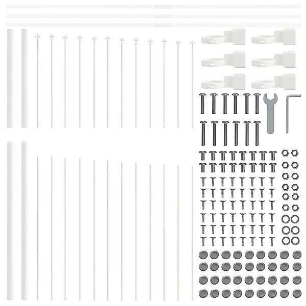 vidaXL Gartenzaun Weiß 170 x 175 cm Pulverbeschichteter Stahl 42003920 günstig online kaufen