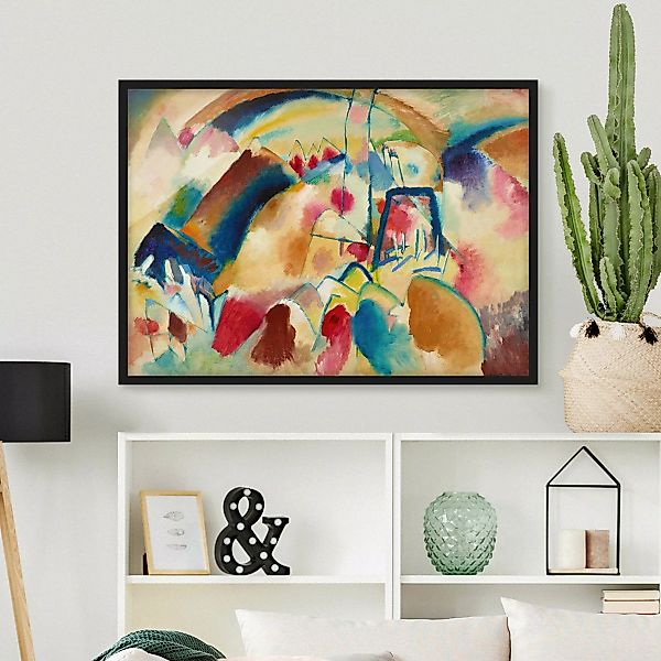 Bild mit Rahmen - Querformat Wassily Kandinsky - Landschaft mit Kirche günstig online kaufen